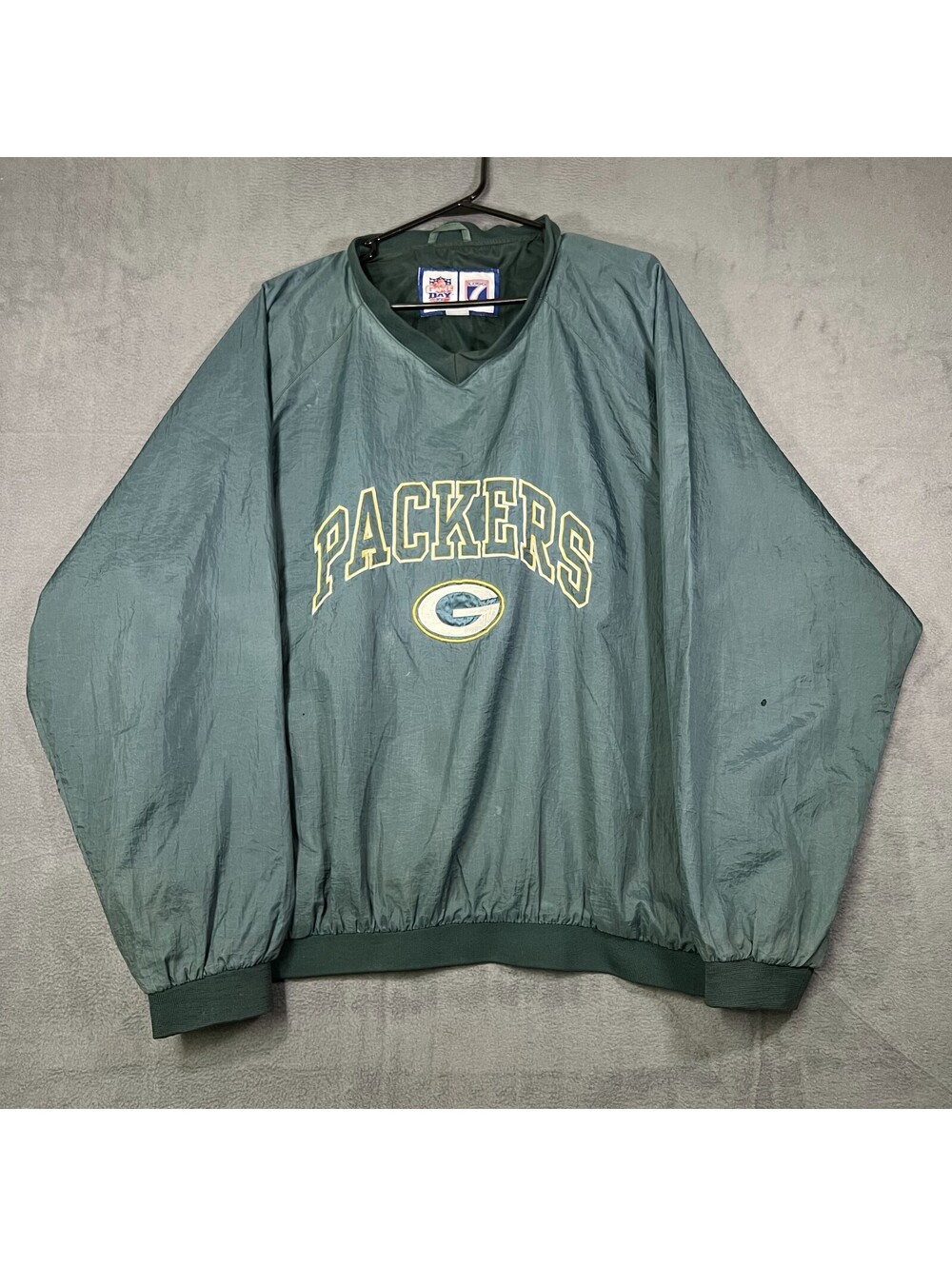 Vintage Logo 7 Jacket Green Mens 2XL Windbreaker Green Bay Packers Football NFL